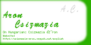 aron csizmazia business card